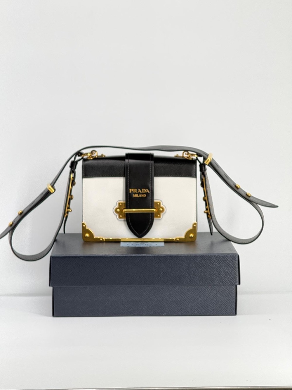 Prada Cahier Saffiano Leather Crossbody Bag